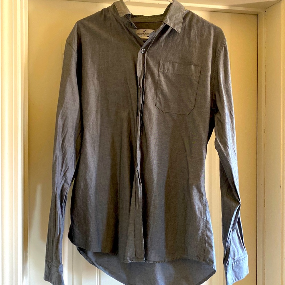 Parker Dusseau button down (85% cotton / 15% wool) - slim athletic fit - grey